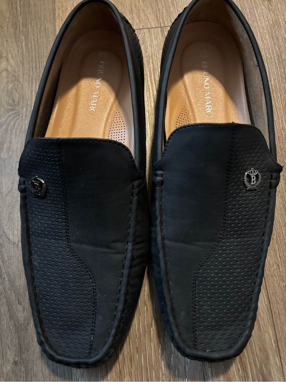 Bruno Marc Men's Black Slip-On Driving Moccasins